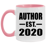 Author Established EST. 2020 - 11oz Accent Mug Pink