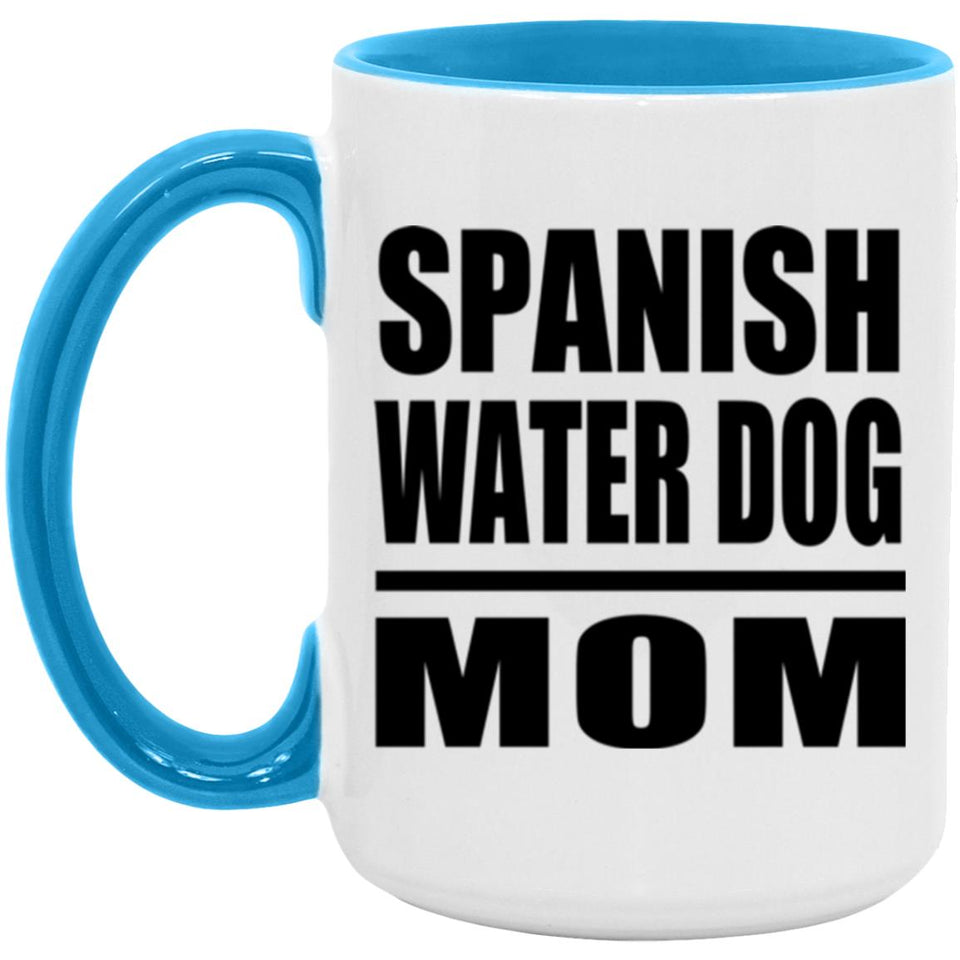 Spanish Water Dog Mom - 15oz Accent Mug Blue