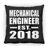 Mechanical Engineer Established EST. 2018 - Throw Pillow Black