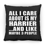 All I Care About Is My Harrier - Throw Pillow Black