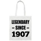 117th Birthday Legendary Since 1907 - Tote Bag White
