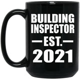 Building Inspector Established EST. 2021 - 15oz Coffee Mug Black