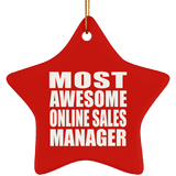 Most Awesome Online Sales Manager - Star Ornament
