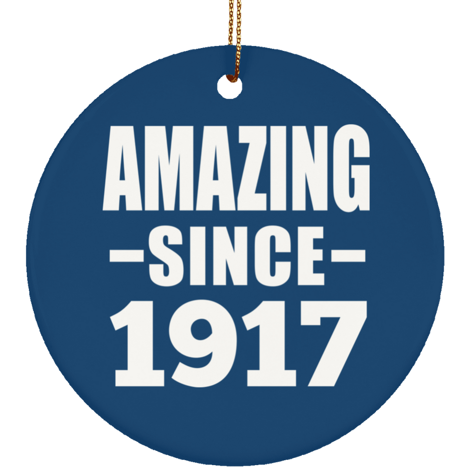 107th Birthday Amazing Since 1917 - Circle Ornament