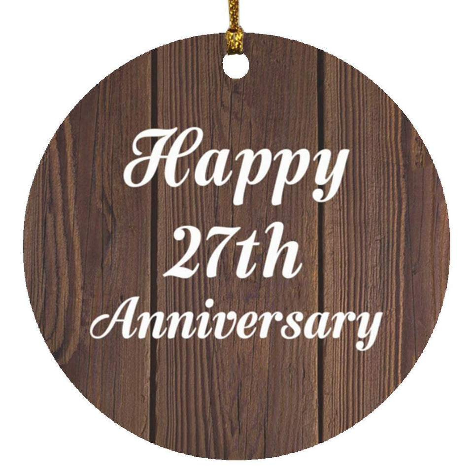 Happy 27th Anniversary - Circle Ornament D