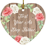 First Year As Step Father - Heart Ornament B