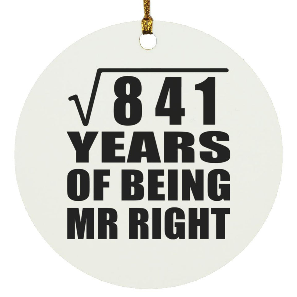 29th Anniversary Square Root of 841 Years of Being Mr Right - Circle Ornament