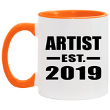 Artist Established EST. 2019 - 11oz Accent Mug Orange
