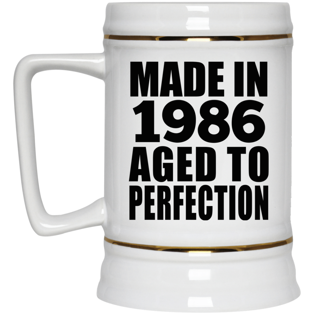 38th Birthday Made In 1986 Aged to Perfection - Beer Stein