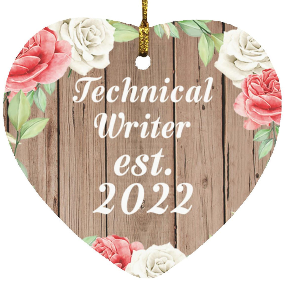 Technical Writer Established Est. 2022 - Heart Ornament B