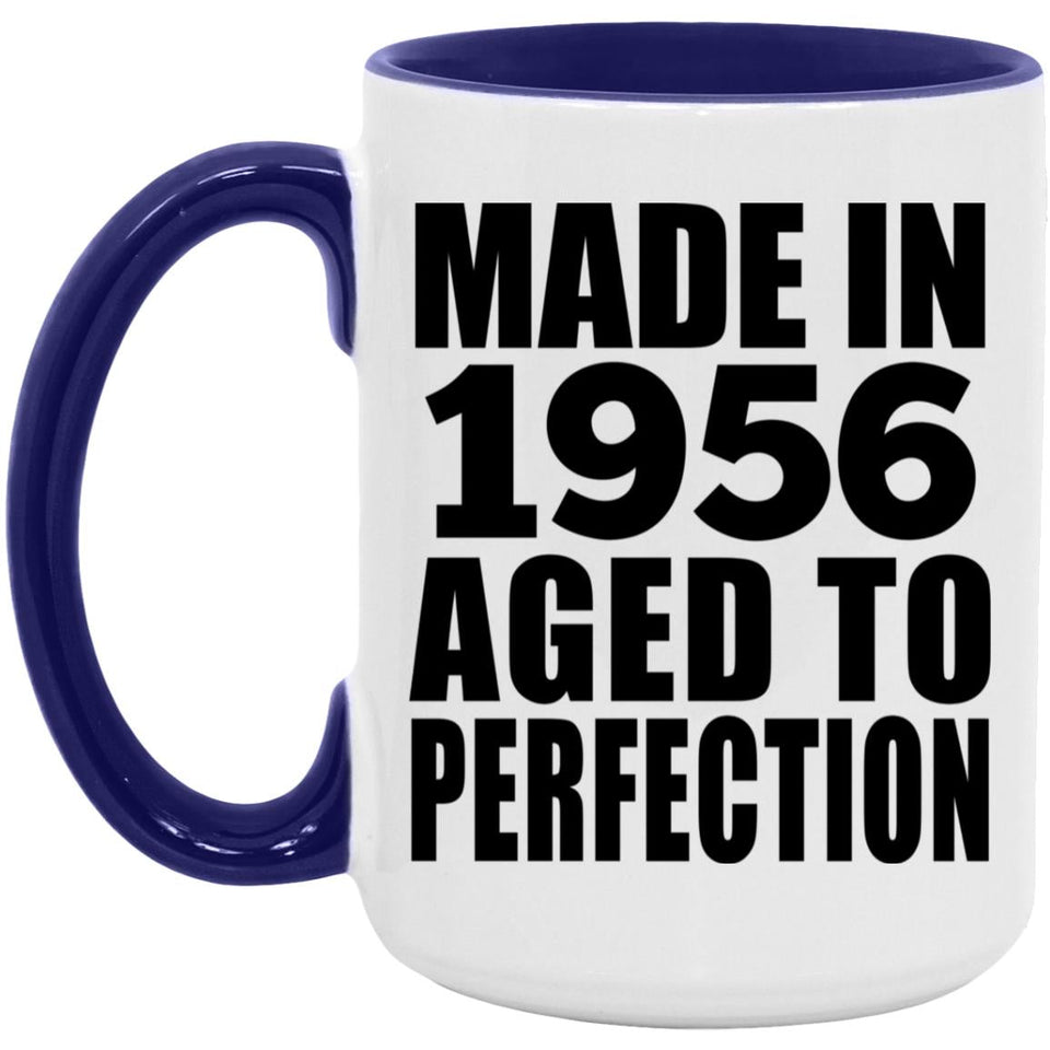 68th Birthday Made In 1956 Aged to Perfection - 15oz Accent Mug Purple