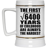 80th Birthday Square Root of 6400 Years of Childhood - Beer Stein