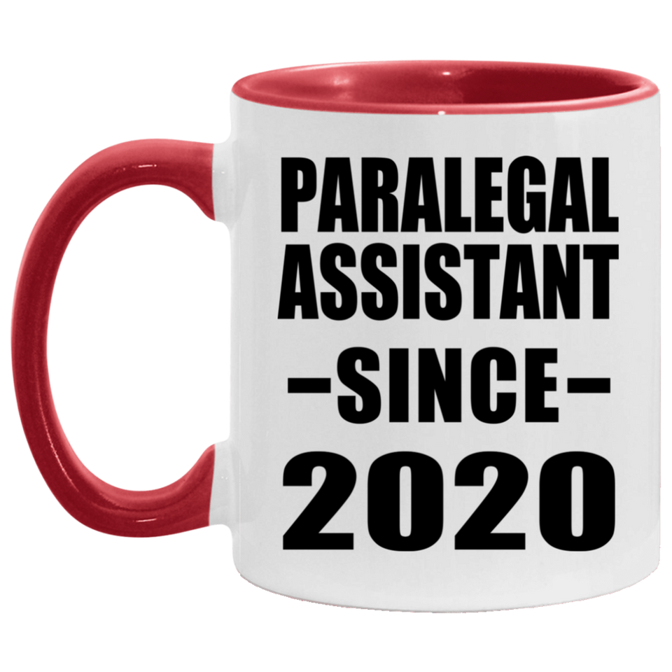 Paralegal Assistant Since 2020 - 11oz Accent Mug Red