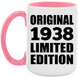 86th Birthday Original 1938 Limited Edition - 15oz Accent Mug Pink
