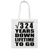 18th Anniversary Square Root of 324 Years Lifetime To Go - Tote Bag White