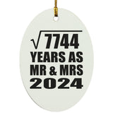 88th Anniversary Square Root of 7744 Years As Mr & Mrs 2024 - Oval Ornament