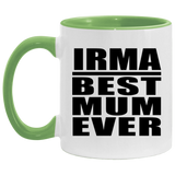Irma Best Mum Ever - 11oz Accent Mug Green