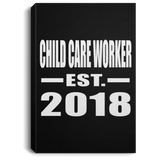 Child Care Worker Established EST. 2018 - Canvas Portrait