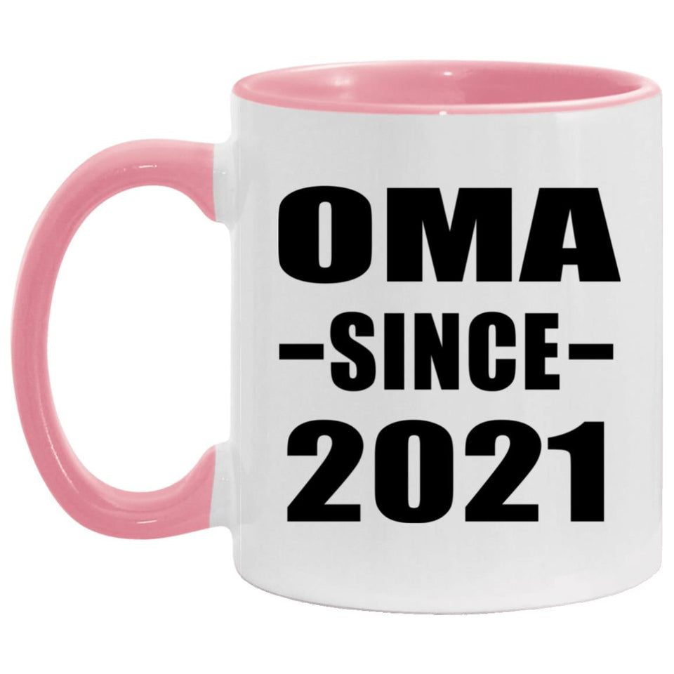 Oma Since 2021 - 11oz Accent Mug Pink