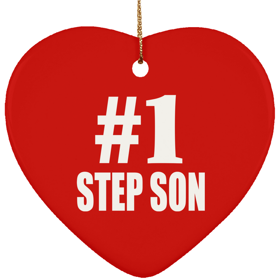 Number One #1 Step Son - Heart Ornament