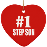 Number One #1 Step Son - Heart Ornament