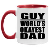 Guy World's Okayest Dad - 11oz Accent Mug Red