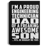 Proud Engineering Technician Dad Of Awesome Son - Canvas Portrait