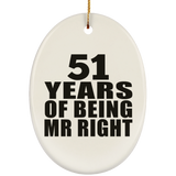 51st Anniversary 51 Years Of Being Mr Right - Oval Ornament