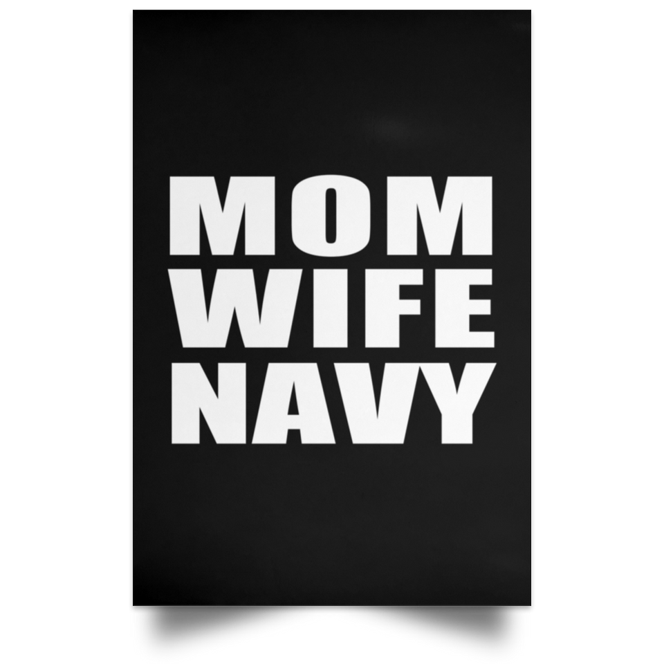Mom Wife Navy - Poster Portrait