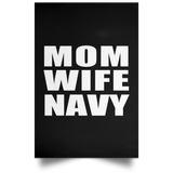 Mom Wife Navy - Poster Portrait