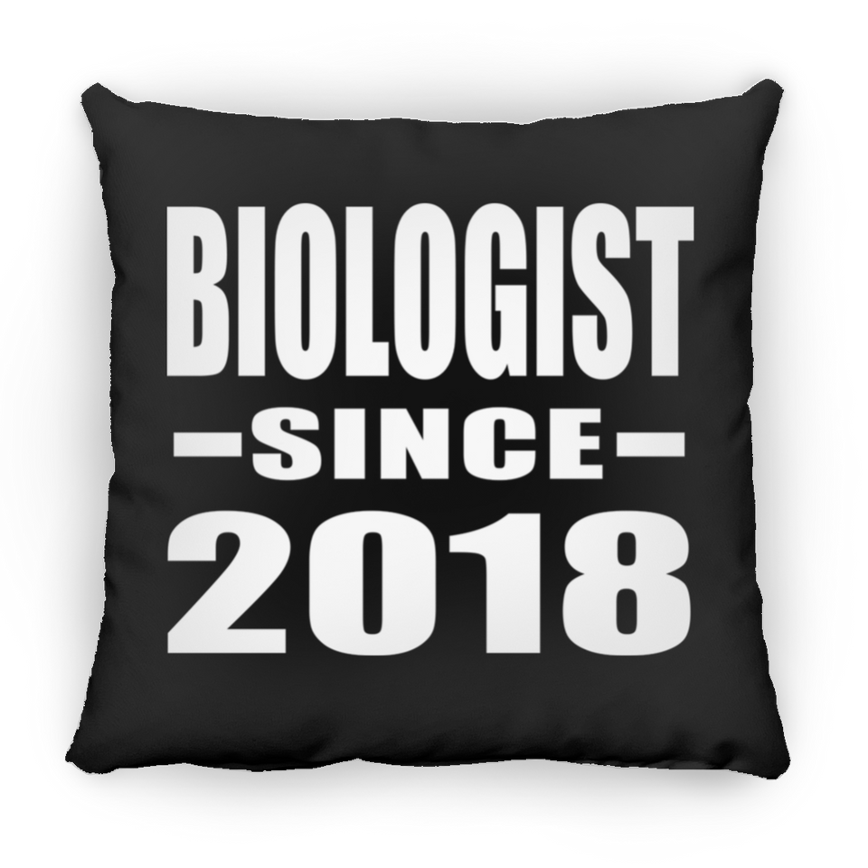 Biologist Since 2018 - Throw Pillow Black