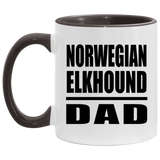 Norwegian Elkhound Dad - 11oz Accent Mug Black