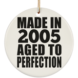 19th Birthday Made In 2005 Aged to Perfection - Circle Ornament