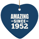 72nd Birthday Amazing Since 1952 - Heart Ornament