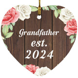 Grandfather Established Est. 2024 - Heart Ornament A