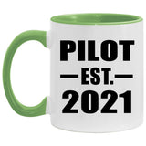 Pilot Established EST. 2021 - 11oz Accent Mug Green