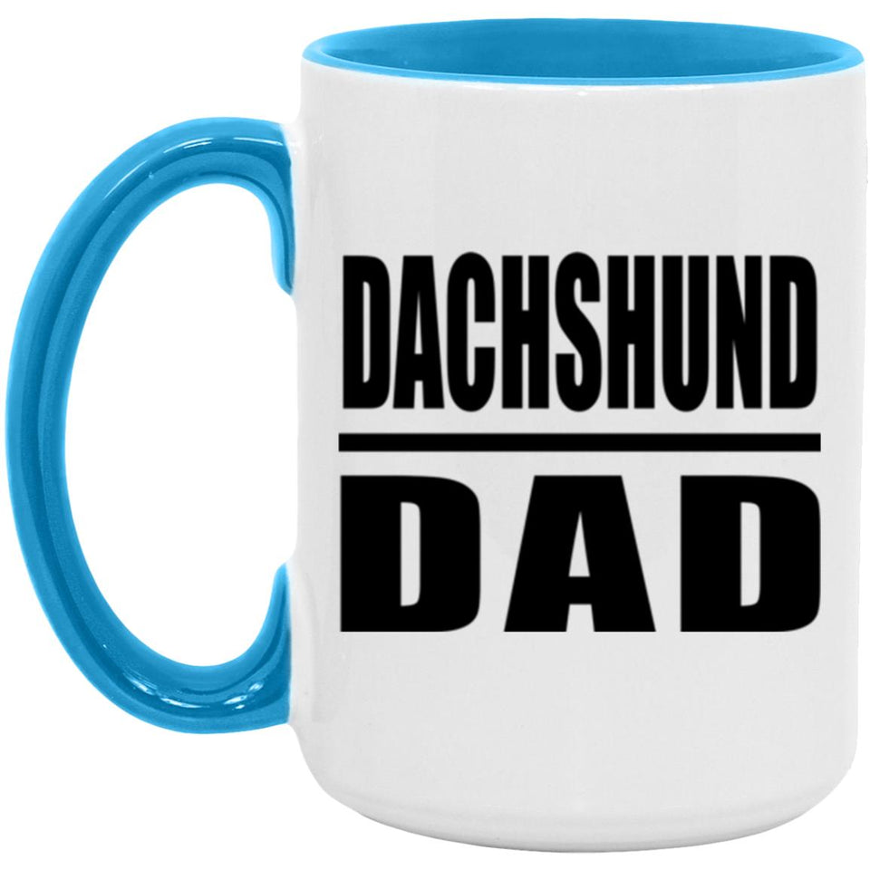 Dachshund Dad - 15oz Accent Mug Blue