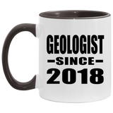 Geologist Since 2018 - 11oz Accent Mug Black