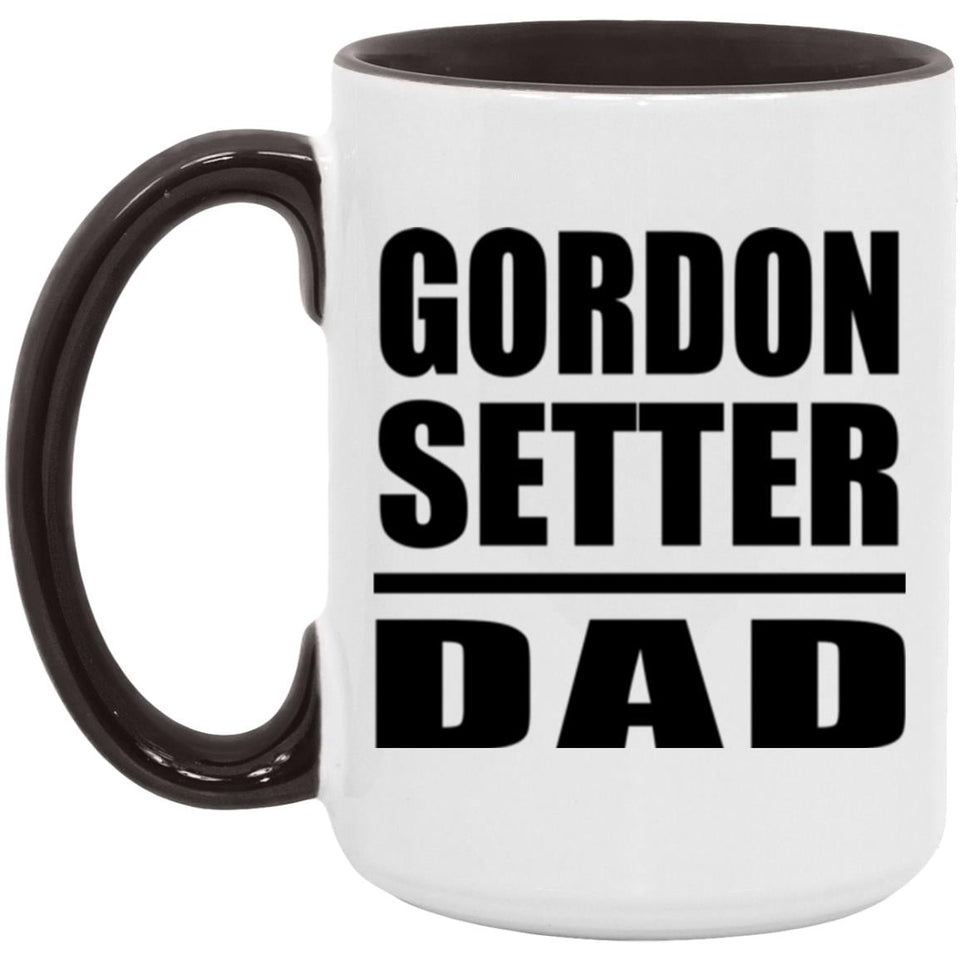 Gordon Setter Dad - 15oz Accent Mug Black