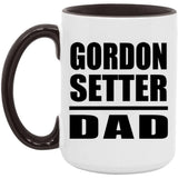 Gordon Setter Dad - 15oz Accent Mug Black
