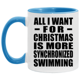 All I Want For Christmas Is More Synchronized Swimming - 11oz Accent Mug Blue