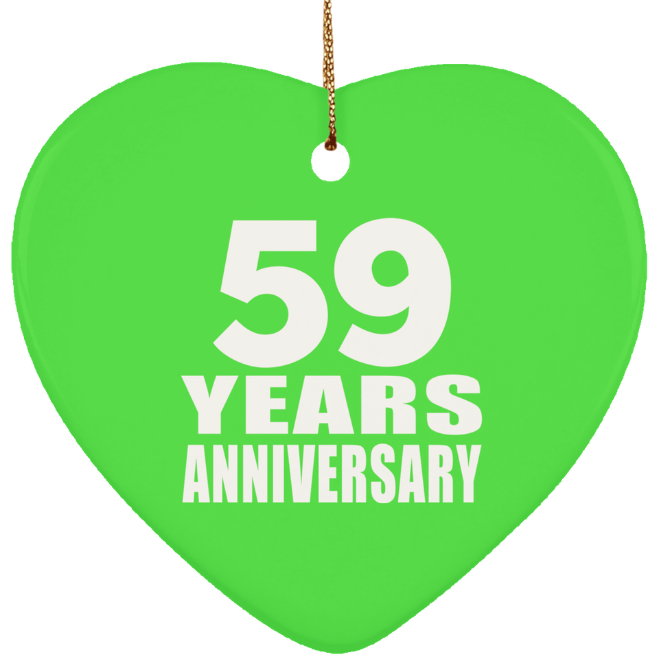 59th Anniversary 59 Years - Heart Ornament