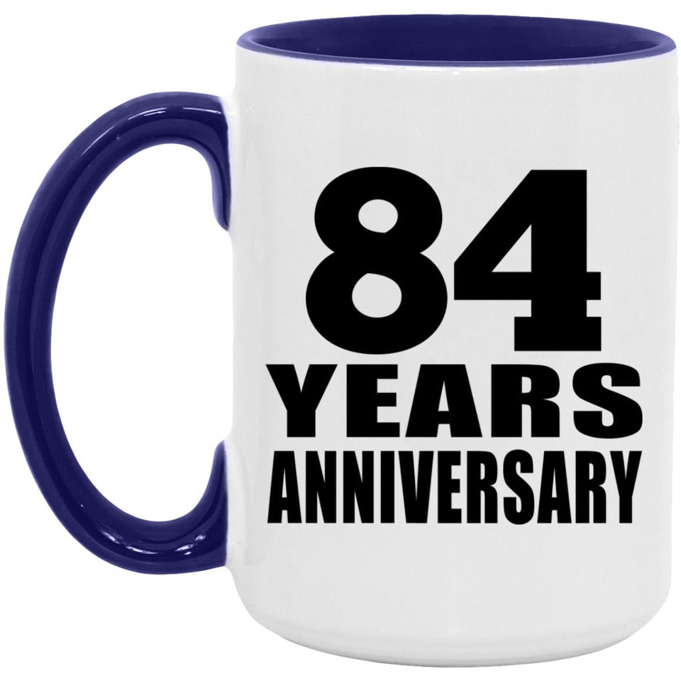 84th Anniversary 84 Years Anniversary - 15oz Accent Mug Purple