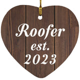 Roofer Established Est. 2023 - Heart Ornament D
