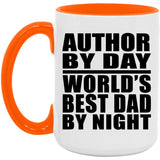 Author By Day World's Best Dad By Night - 15oz Accent Mug Orange