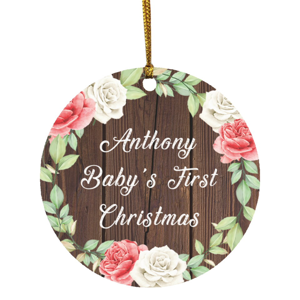 Anthony Baby's First Christmas - Circle Ornament A