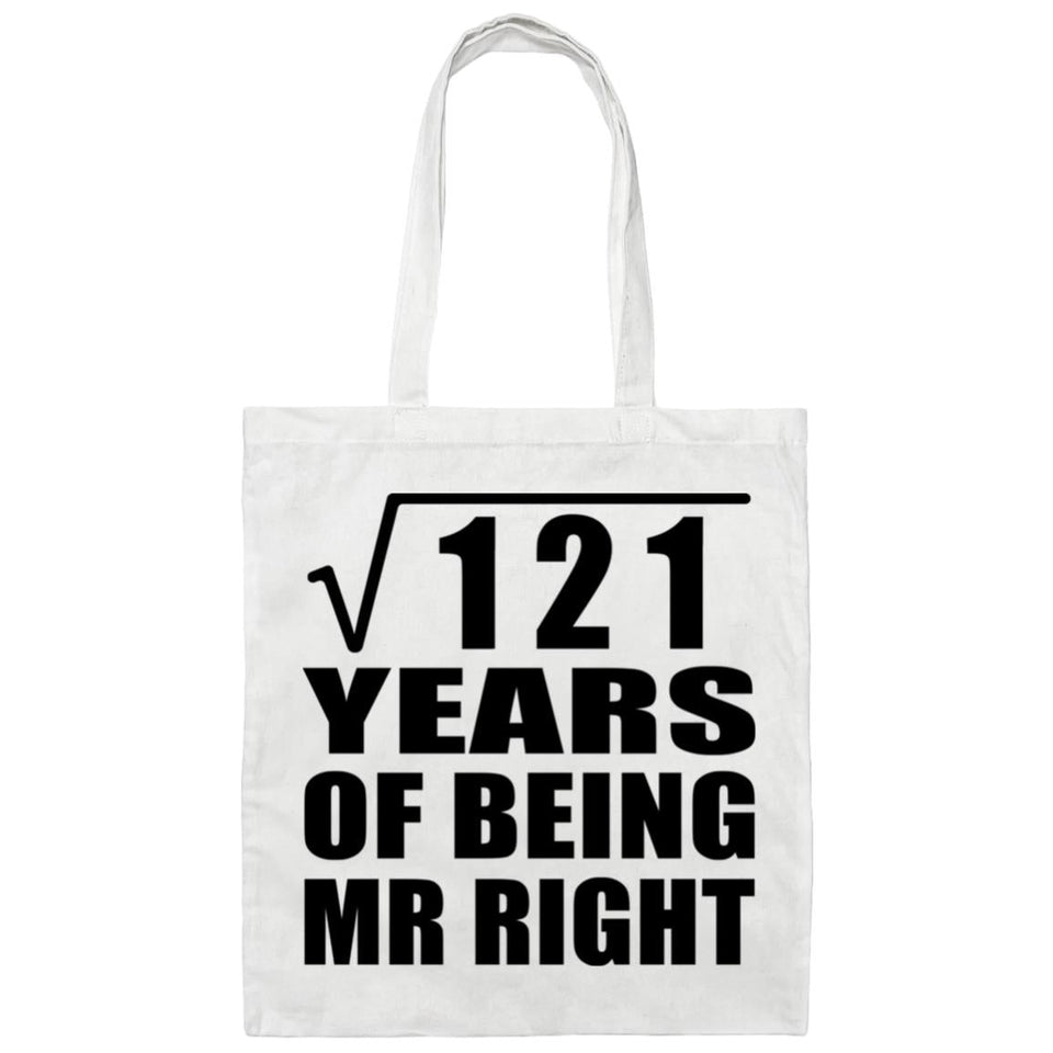 11th Anniversary Square Root of 121 Years of Being Mr Right - Tote Bag White