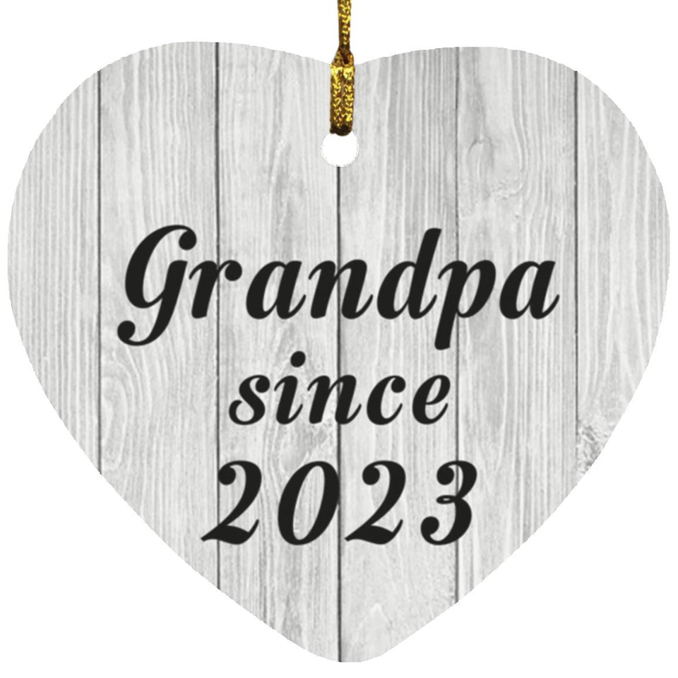 Grandpa Since 2023 - Heart Ornament F