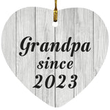 Grandpa Since 2023 - Heart Ornament F