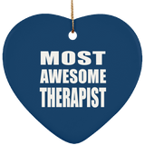 Most Awesome Therapist - Heart Ornament